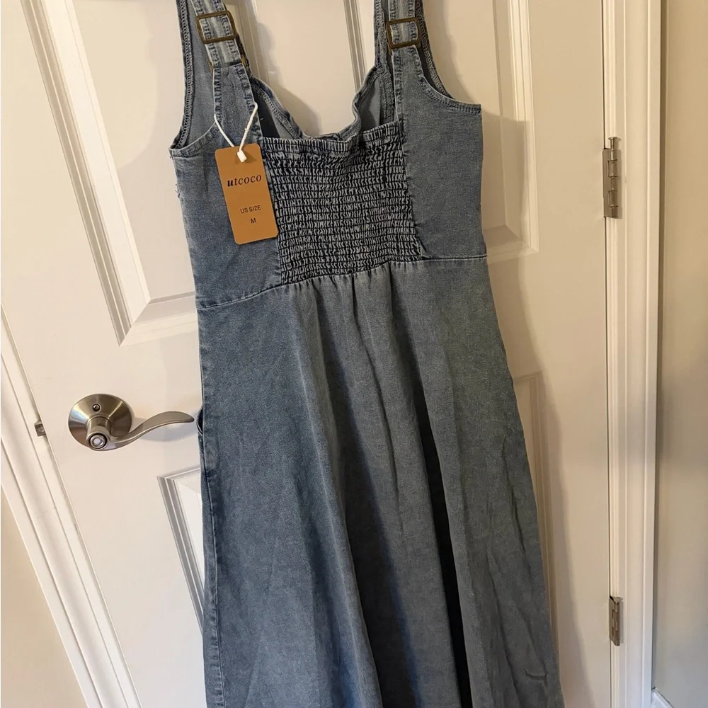 Blue Denim Button-Down Dress - Picture 4 of 5
